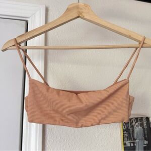 WANITA peach nude clay beach swim bikini cropped tank top